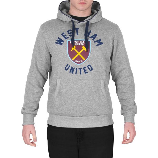 West Ham United Fc - Felpa Con Cappuccio Da Uomo, Pile GF507 (S) (Grigio)-image