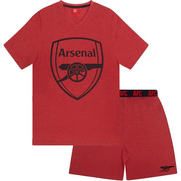 Arsenal Fc - Pigiama Con Pantaloncini Da Uomo GF720 (Xxl) (Rosso Screziato)-image
