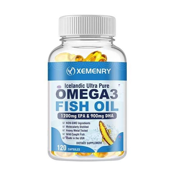Omega 3 Olio Di Pesce 4500Mg + Epa & Dha (120 Capsule) Integratore Alimentare, Cuore, Cervello, Articolazioni, Sistema Immunitario, Funzione Cognitiva-image