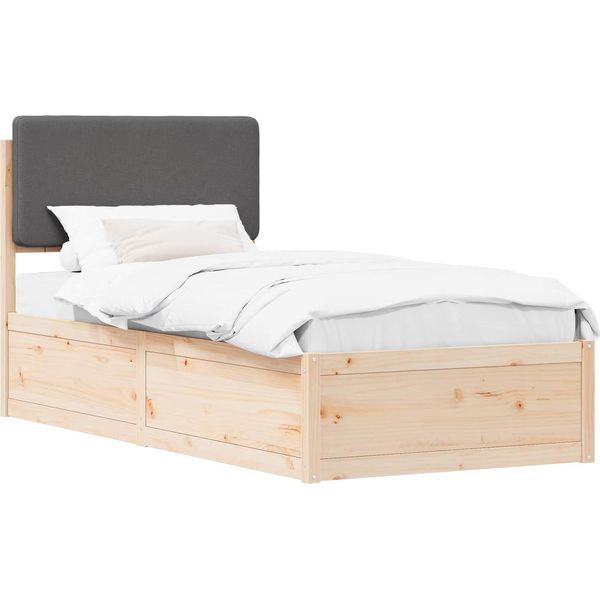 Vidaxl Struttura Letto Con Testiera Imbottita Grigio Scuro 80 X 200 Cm-image