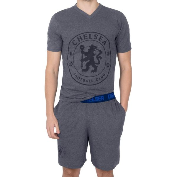 Chelsea Fc - Pigiama Con Pantaloncini Da Uomo GF721 (Xl) (Grigio)-image