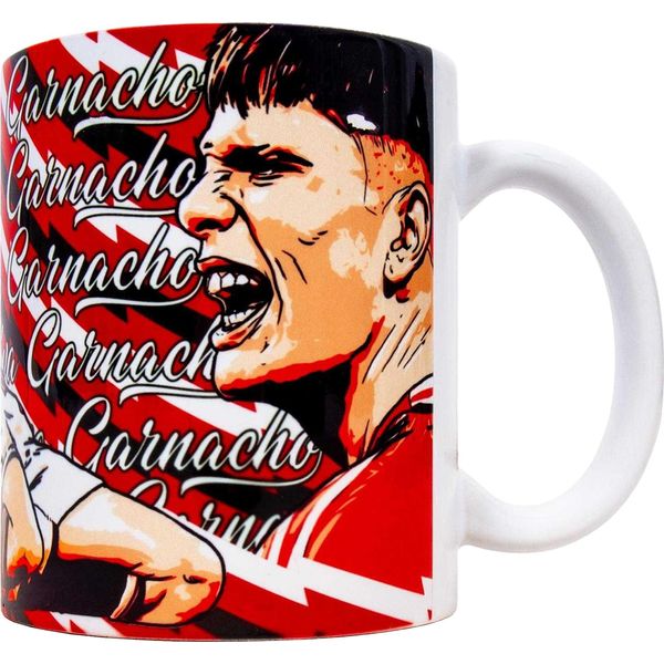 Manchester United Fc - Tazza Da Caffè "Alejandro Garnacho"", Ceramica, 312Ml GF593 (Taglia Unica) (Rosso/Bianco)"-image