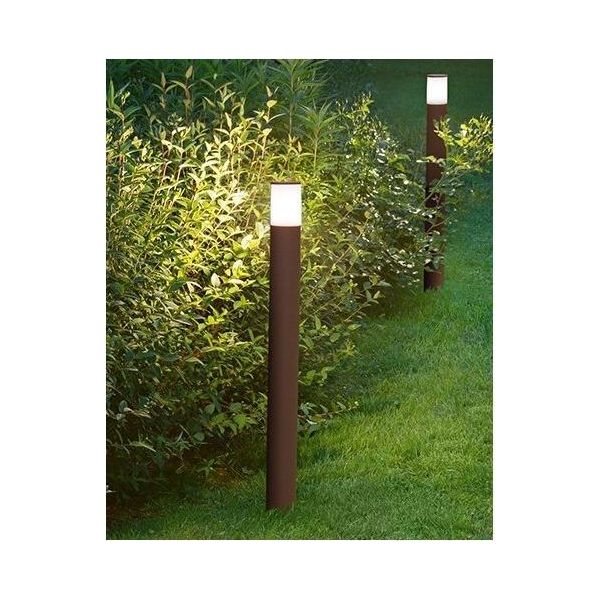 Sigaro - Paletto Da Giardino Con Lampadina 1Xe27 Max 20W IP54, Alluminio Verniciato, Paletto Da Esterno, Corten, H.90 Cm - Perenz-image