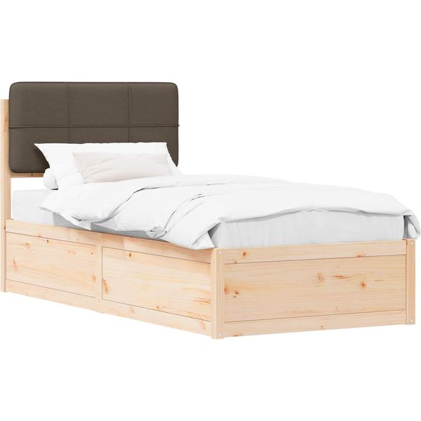 Vidaxl Struttura Letto Con Testiera Imbottita Taupe 100 X 200 Cm-image