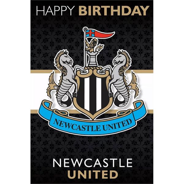 Newcastle United Fc - Biglietto Di Compleanno Lenticolare E 3D, Cartoncino TA13841 (Taglia Unica) (Nero/Bianco/Oro)-image