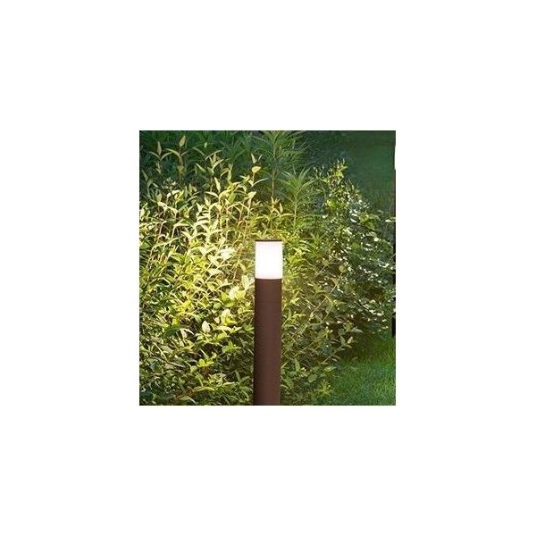 Sigaro - Paletto Da Giardino Con Lampadina 1Xe27 Max 20W IP54, Alluminio Verniciato, Paletto Da Esterno, Corten, H.50 Cm - Perenz-image