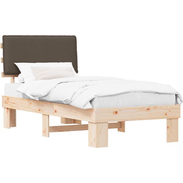 Vidaxl Struttura Letto Con Testiera Imbottita Taupe 80 X 200 Cm-image