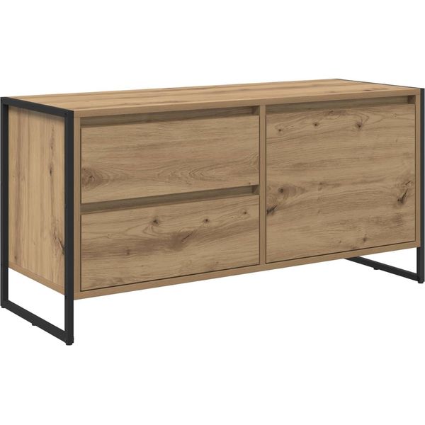 Mobile Tv Vidaxl In Rovere Lavorato A Mano 100 X 36 X 49,5 Cm Materiale A Base Di Legno-image