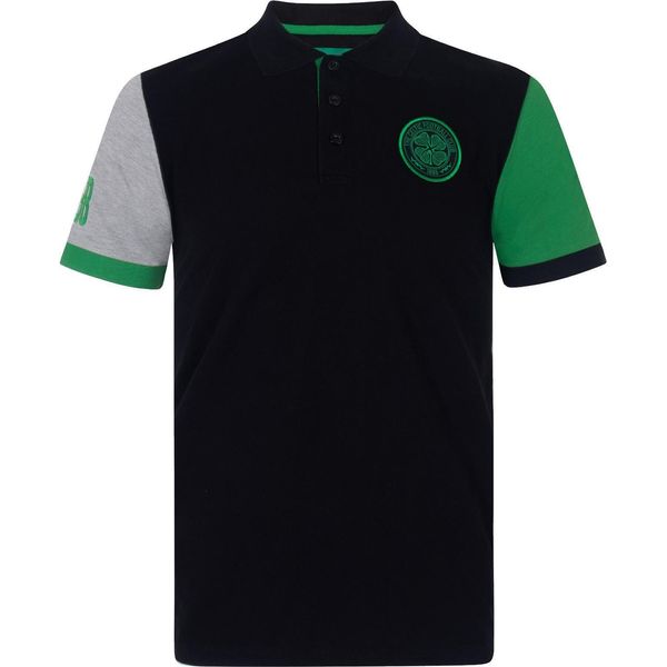 Celtic Fc - Polo Da Uomo, Maniche A Contrasto GF555 (L) (Nero)-image