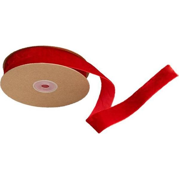 Inf Nastro Di Velluto 2,5Cm X 10M - Nastro Floccato Su Un Lato Per Fai Da Te E Decorazioni Natalizie Rosso-image