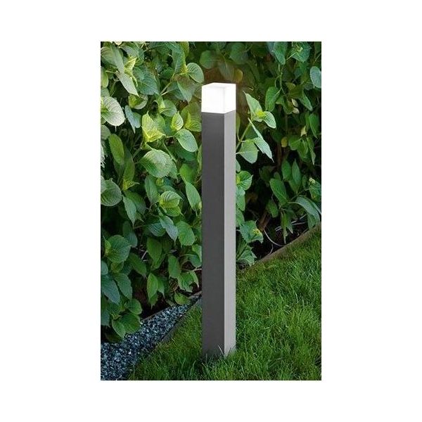 Tower - Paletto Da Giardino Con Lampadina 1Xe27 Max 20W IP54, Alluminio Verniciato, Paletto Da Esterno, Grigio Chiaro, H.90 Cm - Perenz-image