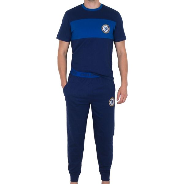 Chelsea Fc - Pigiama "Premium"" Con Pantaloni Lunghi Da Uomo GF983 (Xl) (Blu Scuro)"-image