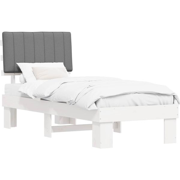 Vidaxl Struttura Letto Con Testiera Imbottita Grigio Chiaro 80 X 200 Cm-image
