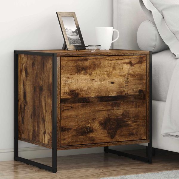 Vidaxl Comodino 2 Pezzi Colore Fumo 50 X 39,5 X 50 Cm Materiale A Base Di Legno-image