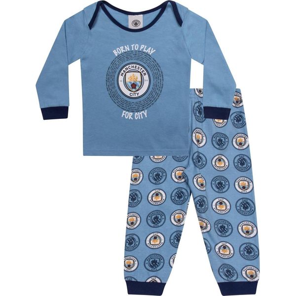Manchester City Fc - Pigiama Con Pantaloni Lunghi Per Bambino GF979 (62) (Azzurro)-image