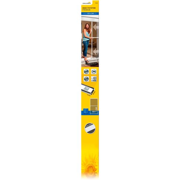 Insektenschutz-SchiebetüR Schellenberg "Premium Zum Schieben FüR TerrassentüR, BalkontüR", Weiß (Rahmen: Weiß Gewebe: Anthrazit), B:120Cm H:240Cm, Insektenschutzgitter, 120 X 240 Cm, Anthrazit Und Weiß-image