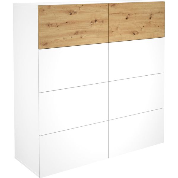 Kommode Fmd "Belm", Weiß (Brillantweiß, Artisan Eiche), B:108,9Cm H:115Cm T:41,7Cm, Sideboards, Kommode, Breite 109 Cm-image