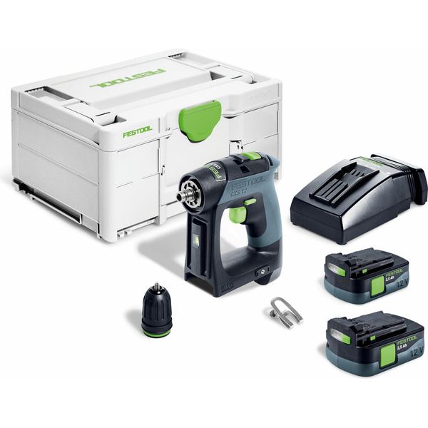 Festool Cxs 12 2,5-Plus Trapano Avvitatore A Batteria 12 V 30 Nm Brushless ( 576864 ) + 2X Batteria 2,5 Ah + Caricatore + Systainer-image
