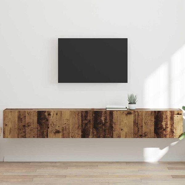 Syfax™ Mobile Tv Da Parete 2 Pcs Legno Vecchio 98 X 31 X 29,5 Cm-image