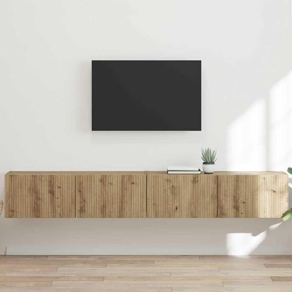 Syfax™ Mobile Tv Da Parete 2 Pcs Rovere Artigianale 98 X 31 X 29,5 Cm-image