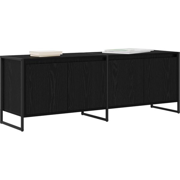 Syfax™ Mobile Tv Rovere Nero 140 X 36 X 49.5 Cm Legno Multistrato-image
