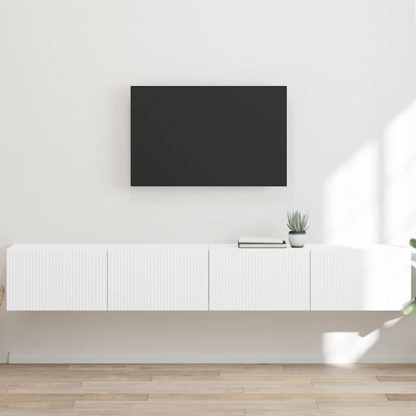 Syfax™ Mobile Tv Da Parete 2 Pcs Bianco 98 X 31 X 29,5 Cm-image
