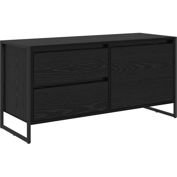 Syfax™ Mobile Tv Rovere Nero 100 X 36 X 49.5 Cm Legno Multistrato-image
