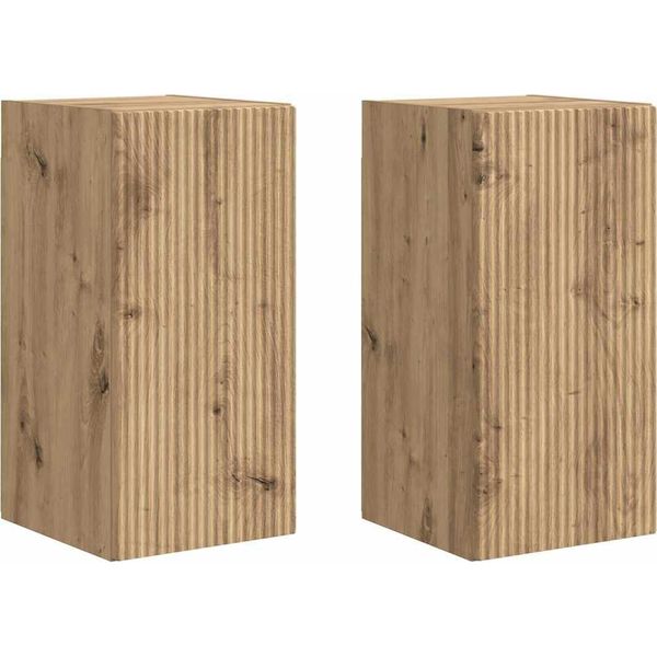 Syfax™ Mobile Tv Da Parete 2 Pcs Rovere Artigianale 30 X 31 X 60 Cm-image