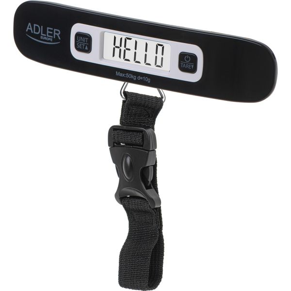 Adler | Travel Luggage Scale | Ad 8190 | Auto Power Off | Maximum Weight (Capacity) 50 Kg | Low Battery Indicator; Overload Indicator; Measurement Range: From 50G To 50Kg-image