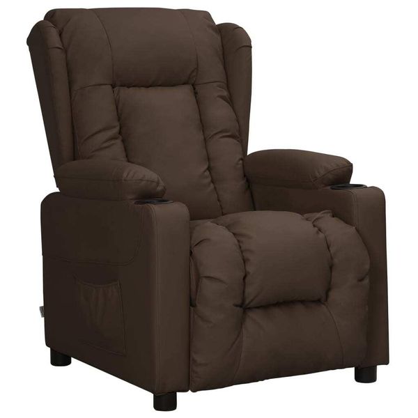 Syfax™ Poltrona Alzapersona Marrone In Pelle Finta-image
