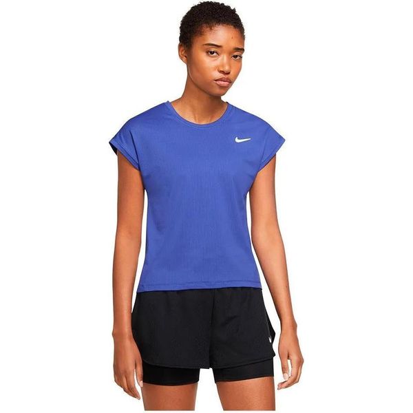 Maglietta Nike Court Dri Fit Victory A Maniche Corte Blu Xs Donna Blu Xs-image