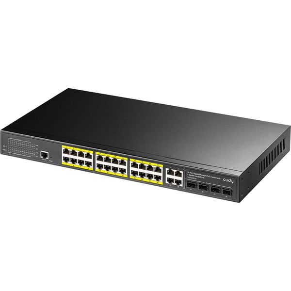 Cudy GS2028PS4 Managed L2 Gigabit Ethernet (10/100/1000) Power Over Ethernet (Poe) 1U Nero (GS2028PS4-300W)-image