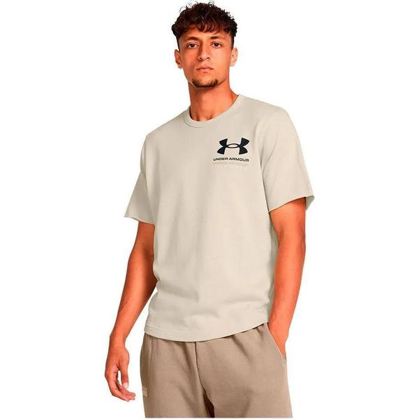 Maglietta Under Armour Rival Terry Colorblock A Maniche Corte Beige M / Uomo Regolare Beige M-image