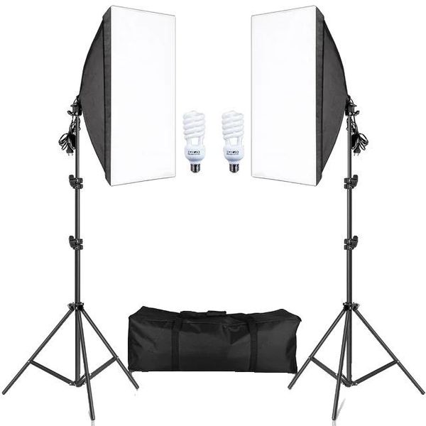 Softbox Fotografico, Sistema Di Illuminazione Continua, Servizio Fotografico In Studio Fotografico, Lampadine Da 45W-image