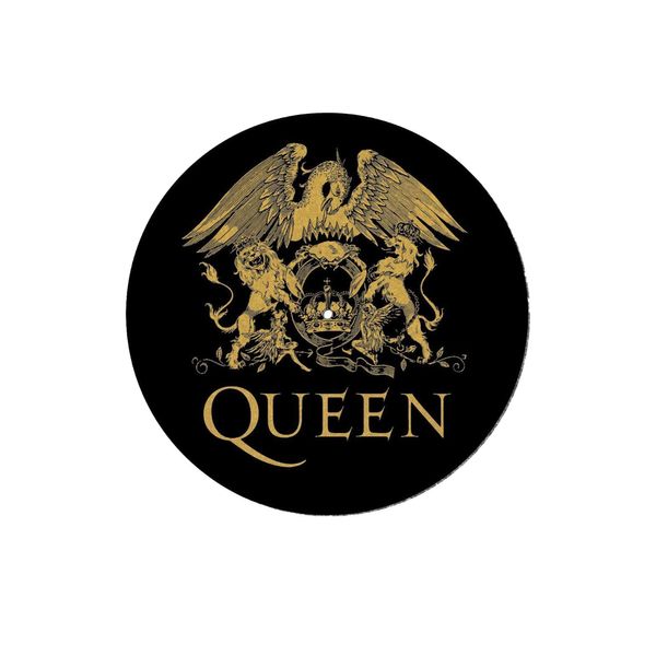Queen - Tappetino Per Giradischi, Logo PM3143 (Taglia Unica) (Nero/Oro)-image