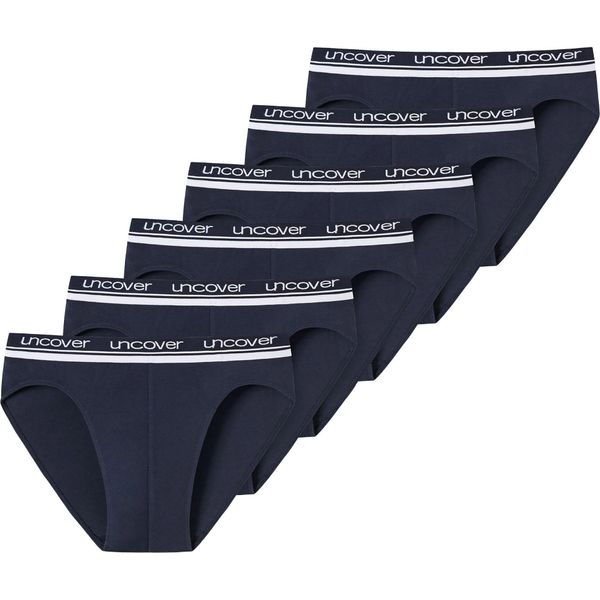 Uncover By Schiesser Slip Da Uomo Confezione Da 6 - Slip Rio, Serie "Uncover"", Cintura Con Logo Blu Scuro S"-image