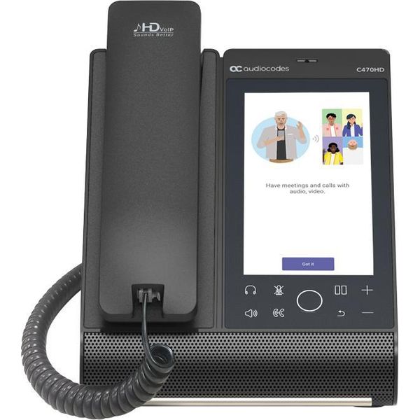 Audiocodes C470HD, Telefono Ip, Nero, Cornetta Cablata, Desktop/Banco, Android, Tft-image