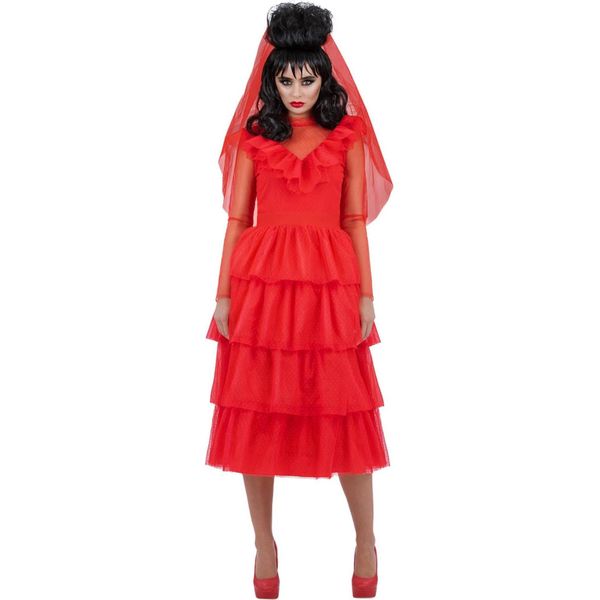 Beetlejuice - Costume "Lydia Deetz"" - Donna SM2278 (S) (Rosso)"-image