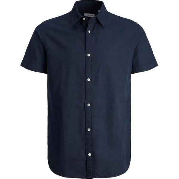 Jack & Jones Camicia A Maniche Corte In Lino Blu M Uomo Blu M-image