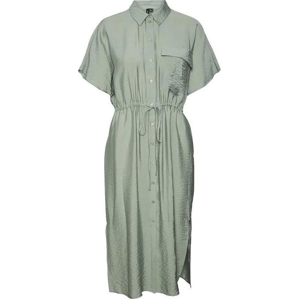 Vero Moda Iris Abito Midi A Maniche Corte Verde S Donna Verde S-image