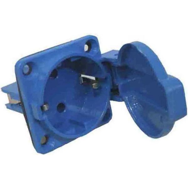 Famatel 2 P+T Presa Schuko Da Incasso 16A Blu Blu Taglia Unica-image