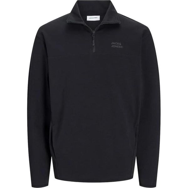 Jack & Jones Matty Logo Felpa Con Mezza Zip Nero L Uomo Nero L-image