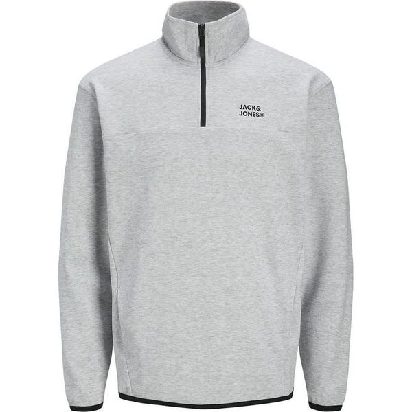 Jack & Jones Matty Logo Felpa Mezza Zip Grigio Xl Uomo Grigio Xl-image