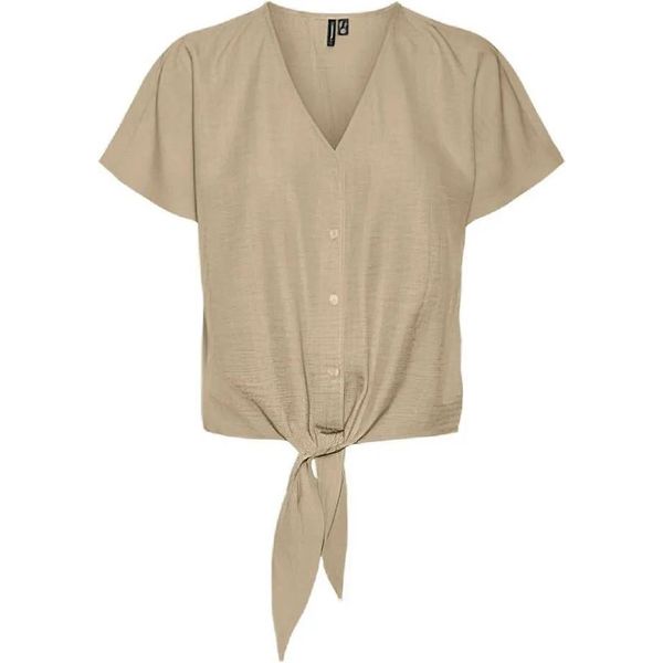 Vero Moda Melony Camicetta A Maniche Corte Beige S Donna Beige S-image