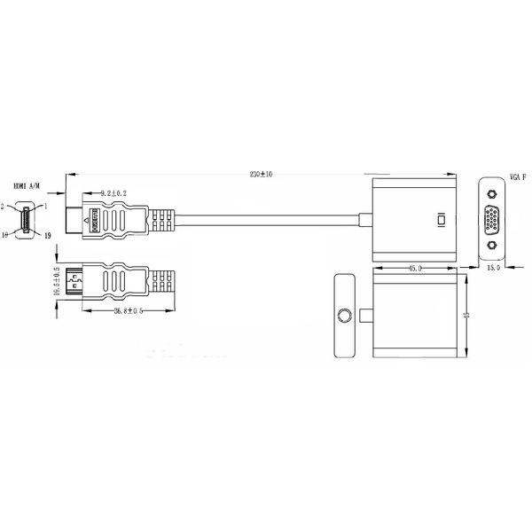 Vision TC-HDMIVGA Adattatore Cavo Video Vga (D-Sub) Hdmi Tipo A (Standard) Bianco-image