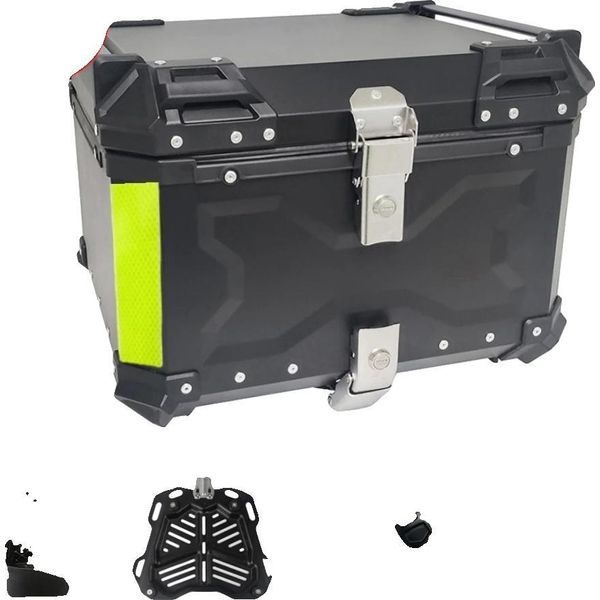Bauletto Per Moto, In Alluminio Resistente, Ampio Spazio Di Stivaggio Da 80L, Nero-55L X-1-image