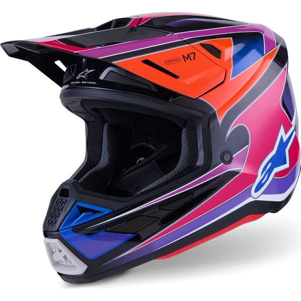 Casco Supertech S-M7 Fuse, Alpinestars (Blu/Viola/Rosa, Taglia S)-image
