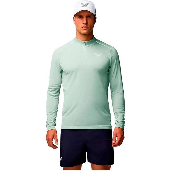 Castore Apex Aeromesh Mezza Zip Manica Lunga Verde L Uomo Verde L-image