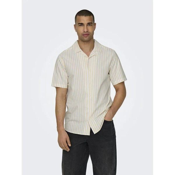 Only & Sons Alvaro Resort Camicia Oxford A Maniche Corte Beige Xl Uomo Beige Xl-image