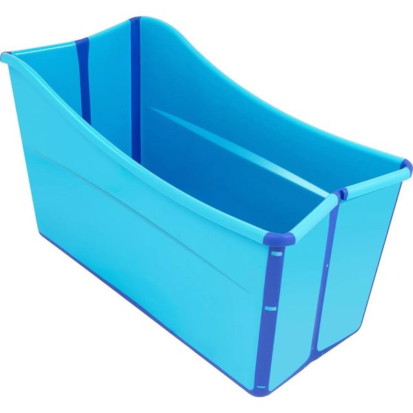 Vasca Da Bagno Pieghevole, Design Salvaspazio, Uso Versatile, Blu-image